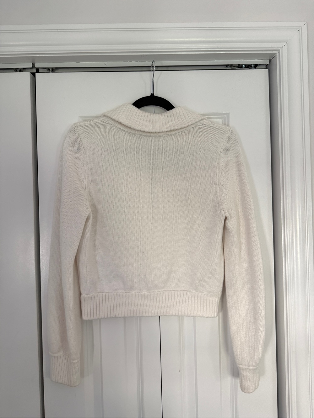 Abercrombie & Fitch Cream Zip-Up Knit Sweater - Picture 4 of 6